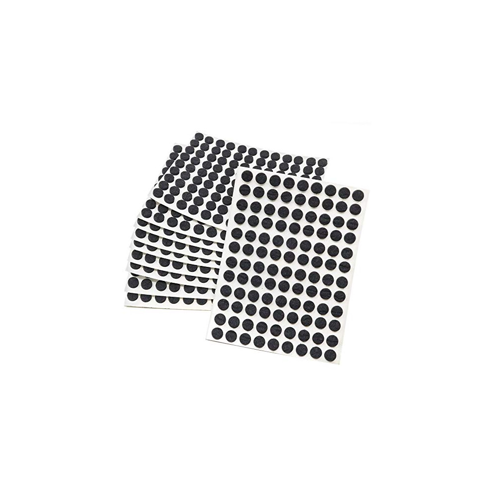 Adsamm / 1080 X Self-Adhesive Felt Pads/Black/Ã¸ 0.39'' (Ã¸ 10 Mm) / Round / 0.138'' / 3.5 Mm Thick Stick-On Furniture Felt Glides/Furniture & Chair 9010178019330