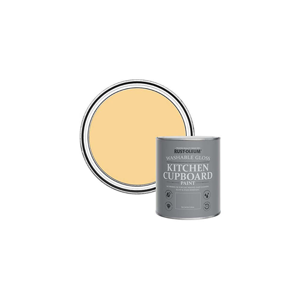 Rust-Oleum Kitchen Cupboard Paint In Gloss Finish - Mustard 750Ml Yellow