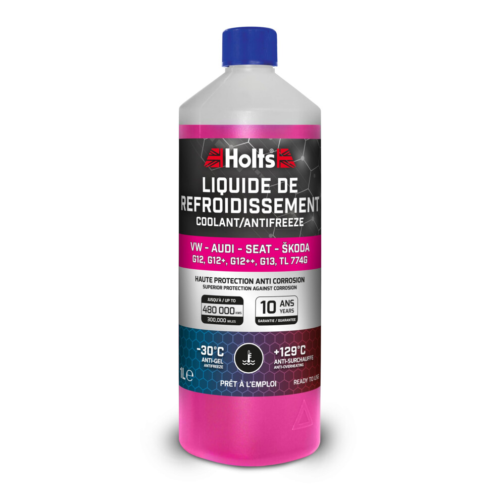 HAFR0005B Antifreeze Coolant for Car VW-Audi-Seat-Skoda G12, G12+, G12++, G13, G12 EVO 10-year 300k mile long life protection to -30C, Pink, 1 Litre