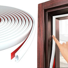6M White D-Shape Rubber Door Seal Upvc Window Weather Strip Replacement for 2.5-6mm Gap,Self Adhesive PVC Sound Proofing Door Frame Seal Draft