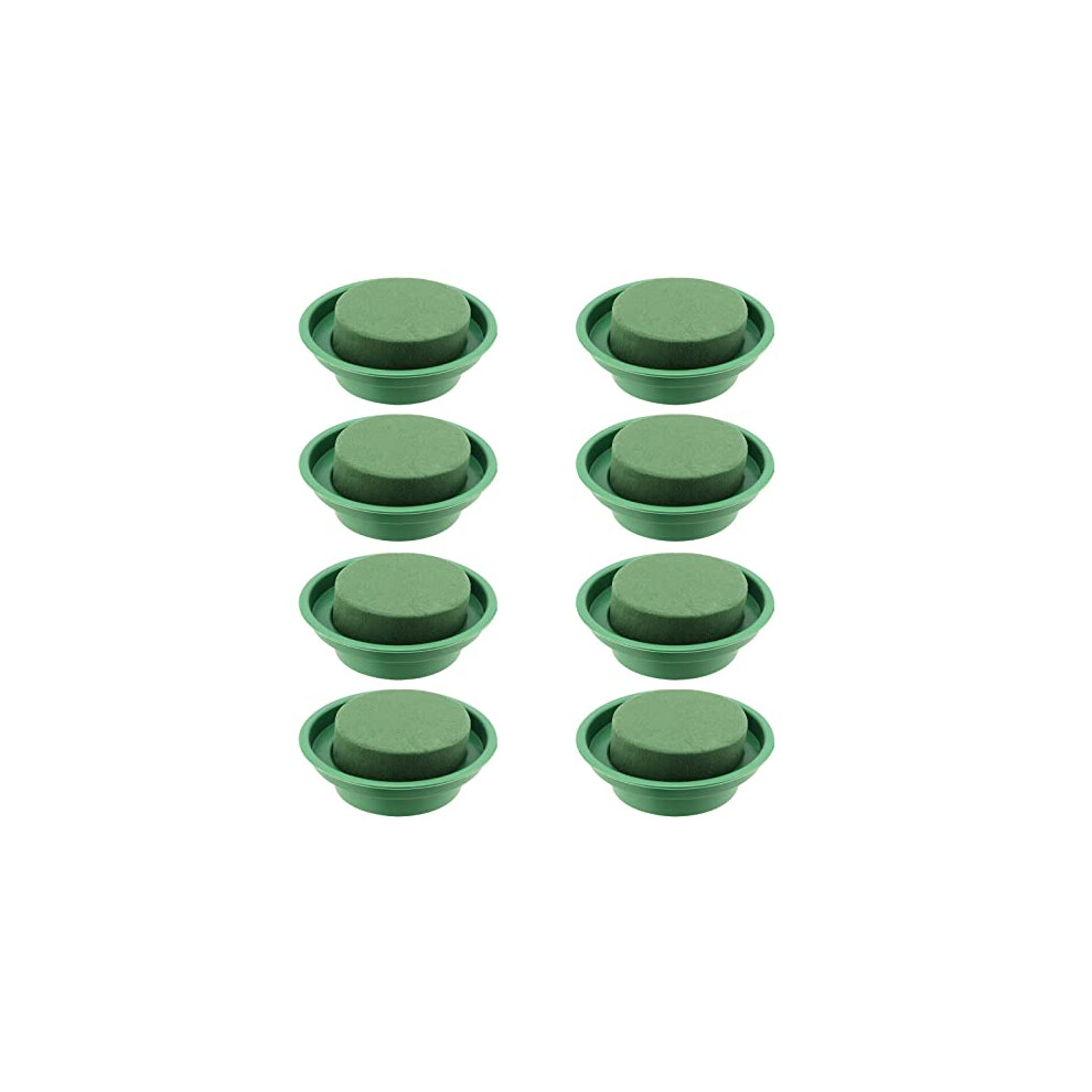 Jeuihau 8 Pack Floral Foam Bowl 4.7 Inch/12Cm, Round Floral Foam Block With Tray, Flower Arrangement Foam For Wedding, Florist, Floral Arrangements And Diy