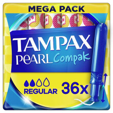 Pearl Compak Regular Tampons With Applicator X 36
