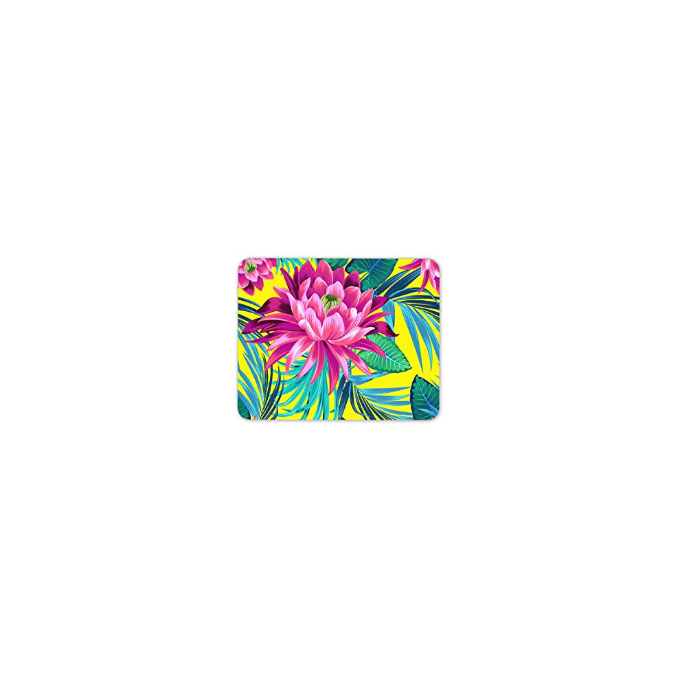 Beautiful Tropical Flower Mouse Mat Pad - Palm Leaf Computer Pc #14722 Pink 7625851077419