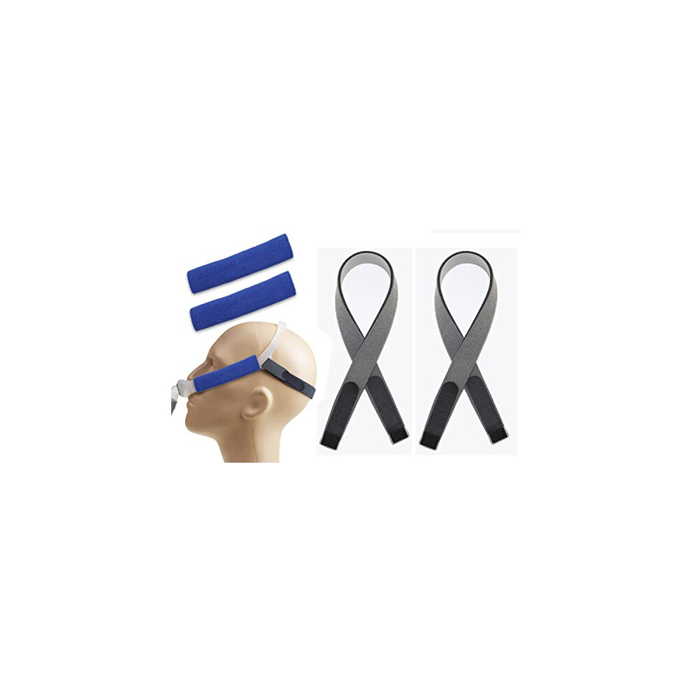 2Pack CPAP Headgear Straps with 2 CPAP Covers, Compatible with ResMed