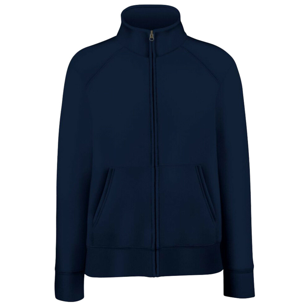 (XS, Deep Navy) Fruit Of The Loom Ladies/Womens Lady-Fit Fleece Sweatshirt Jacket