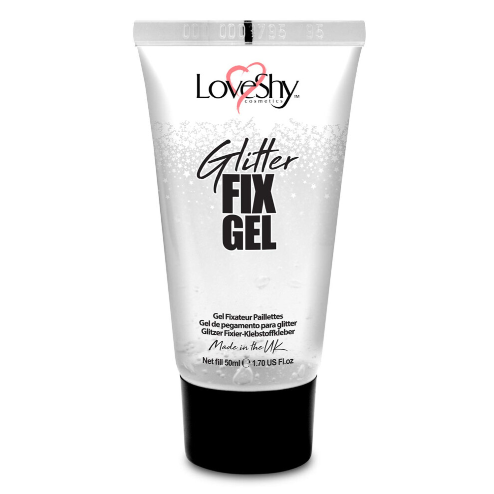 Loveshy Glitter Fix Gel By Cosmetics - (50Ml) Vegan Face And Body Adhesive Primer Glue For Glitter, Eye Shadow, Pigment, Eye Dust Application