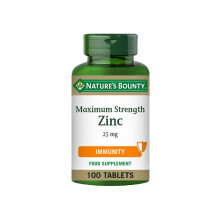 Nature's Bounty Maximum Strength Zinc – 100 25mg Tablets (100 Day Supply) – Immunity Support and Antioxidant Supplement