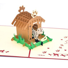 3D Pop Up Greeting Cards Doghouse& Dog Blank Cards for Children
