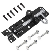 TERF Heavy Duty Brenton Bolt Black 100mm (4 inch) Strong Padlock bolt For Use with Gates Sheds Garage Doors Lock and Out House Doors Black - 100mm