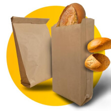 100 x Premium Paper Bread Bags | Light, Reinforced Brown Paper Bakery Bags for Food, Cakes & Homemade Bakes (7 x 15” + Side Gusset)