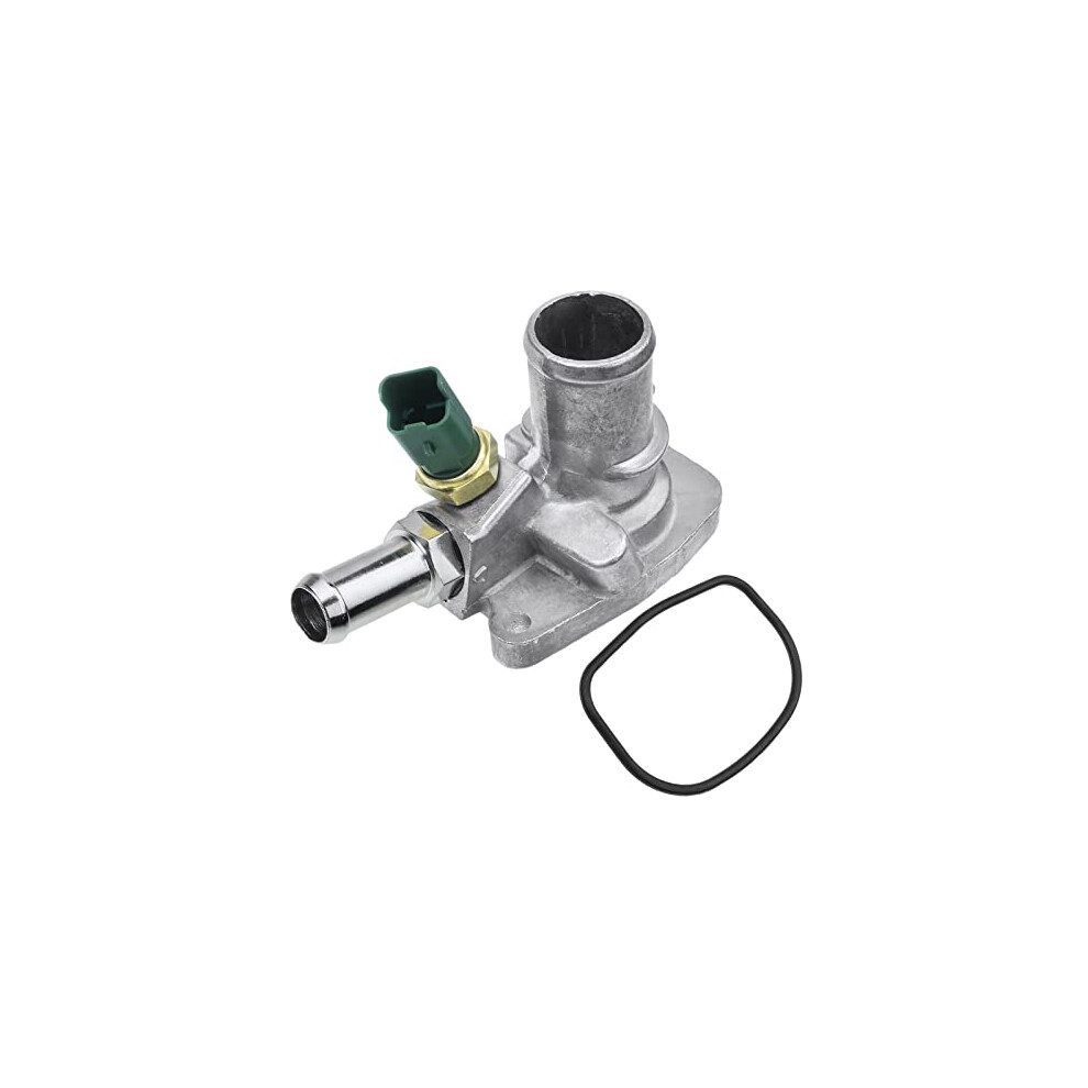 1X Engine Coolant Thermostat Housing With Gasket Compatible With 500 312 2007-2020 169 2007-2012 Ka Ru8 2008-2016 Ypsilon 2009-2020 Replace# 55202371 754080521565