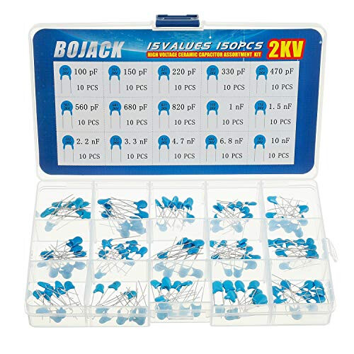 15 Values 150 Pcs 2KV / 100pF to 10nF High Voltage DIP Ceramic Capacitor Assortment Kit