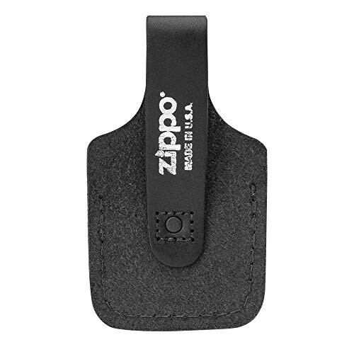 Zippo Leather Pouch With Loop Open - Black 2