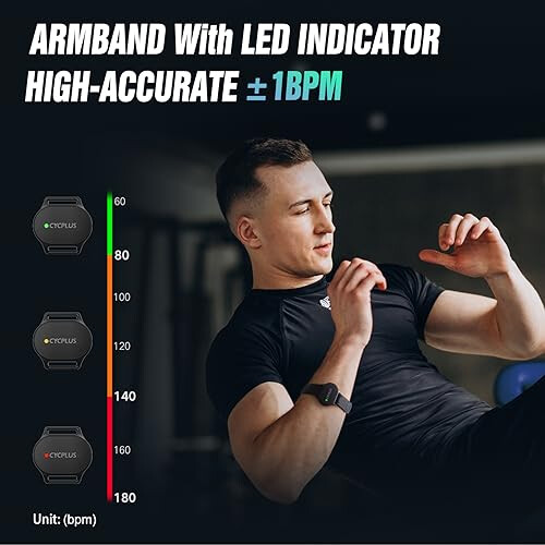 Bracciale cardiofrequenzimetro - CYCPLUS - H1 - Bluetooth 5.1 - ANT+ - impermeabile IP67 2