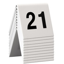 Table Signs, Numbers 21-30, 4 x 4 x 5 cm (TN-21-30), TN-21-30-WT