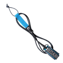 Surfboard Leash 6 Ft PU Material Straight Traction Rope | 3 Layers of Premium Magic-sticker | 6mm Dark Grey Leash with Double Stainless Steel Rotating