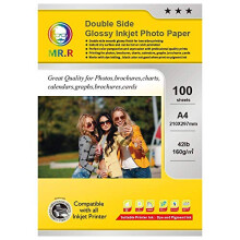 Double Side Glossy Inkjet Photo Paper 160gsm,A4 210 x 297mm100 Sheets per Pack for All Inkjet Printers