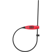 Combiflex TravelGuard cable lock - lock for securing helmets, prams, skis and luggage - 45 cm cable length - with number code - red