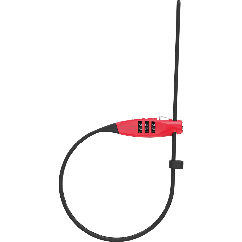 Abus Combiflex Travelguard Cable Lock - Lock For Securing Helmets, Prams, Skis And Luggage - 45 Cm Cable Length - With Number Code - Red