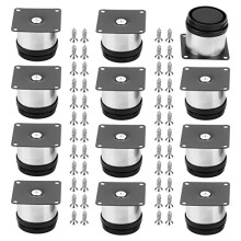 12 PCS 50mm Adjustable Furniture Cabinet Legs, Stainless Steel Adjustable Sofa Legs with 48 screws, Metal Furniture Feet for Nightstand, Cabinet