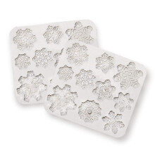 2 Pcs Fondant Silicone MOLDS, 20 Cavity 3D Christmas Snowflake Mould Sugarcraft Cake Decoration Cupcake Topper Crafting Projects Sugar Gum Paste Resin