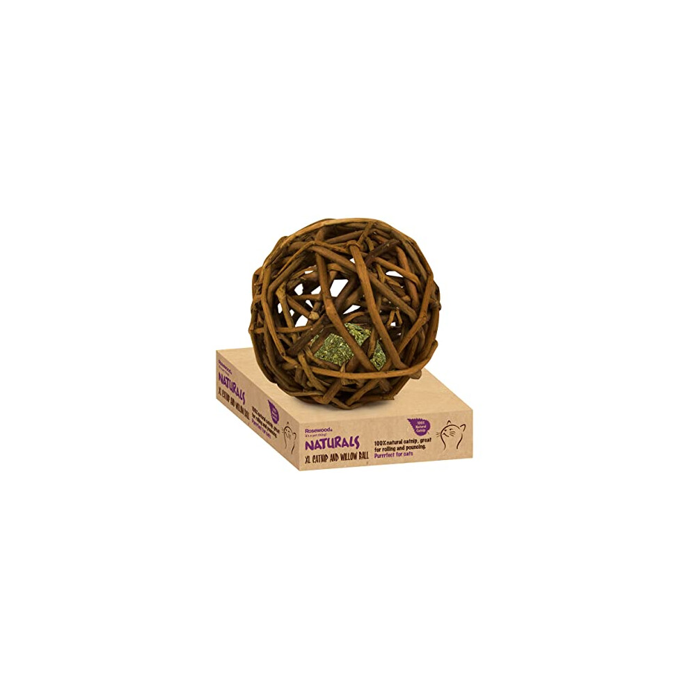 Naturals XL Willow & Catnip Ball, Cat Toy, 15cm