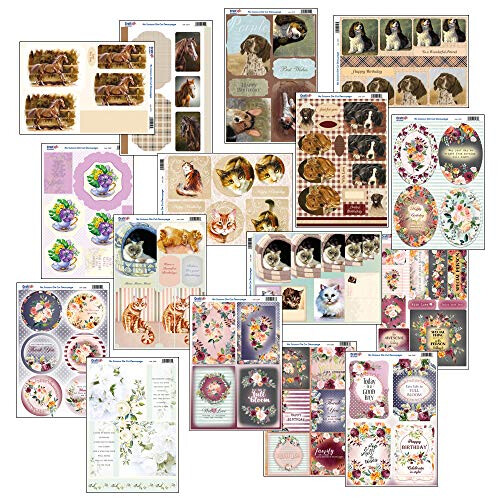 2302 - Assorted Floral and Pets 3D Die-Cut Decoupage kit