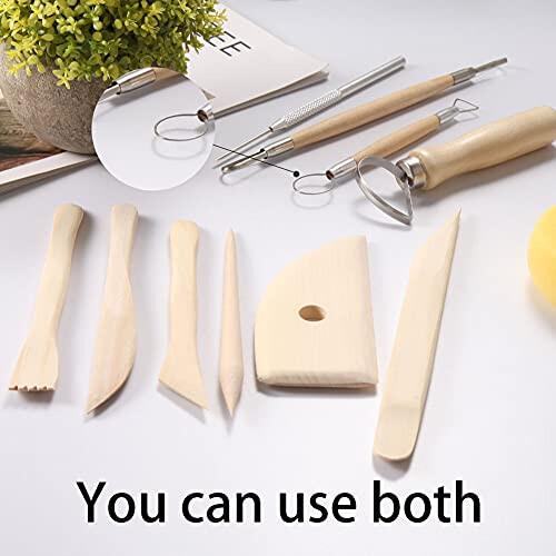 Clay Tools 13 Pcs Pottery Tools Kit Wood And Metal Polymer Clay Tools 