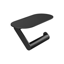 WallStoris Toilet Paper Holder with Shelf, Matt Black, 27928670
