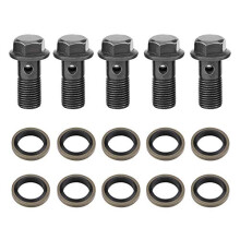 Banjo Bolt-5 Pcs Motorcycle Brake Banjo Bolts and Banjo Washers for Brake Caliper Master Cylinder M10 x1.25/M10 1.0mm (2 Optional)(M101mm)
