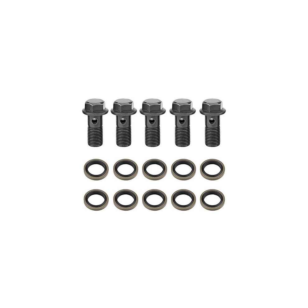 Banjo Bolt-5 Pcs Motorcycle Brake Banjo Bolts And Banjo Washers For Brake Caliper Master Cylinder M10 X1.25/M10 1.0Mm (2 Optional)(M101mm) 738644072144