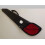 Soft black vinyl cue case with zip top and red interior 1