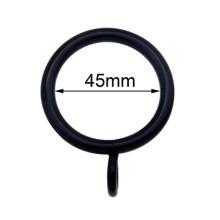 Pack of (x10) Durable Iron Metal Curtain Rings Black Color Drapery Voile Curtain Pole Rod Rings Hanging Eyelet Loops 45mm