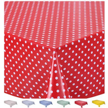 Large Rectangular Oilcloth PVC Wipe Clean Tablecloth 140cm x 240cm 55x94 Small Polka Dot Red