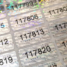 Tamper Proof Stickers 10mm x 20mm Choose Pack Size 91 to 2912 Genuine Hologram Labels with Unique Serial Numbers (728pcs)