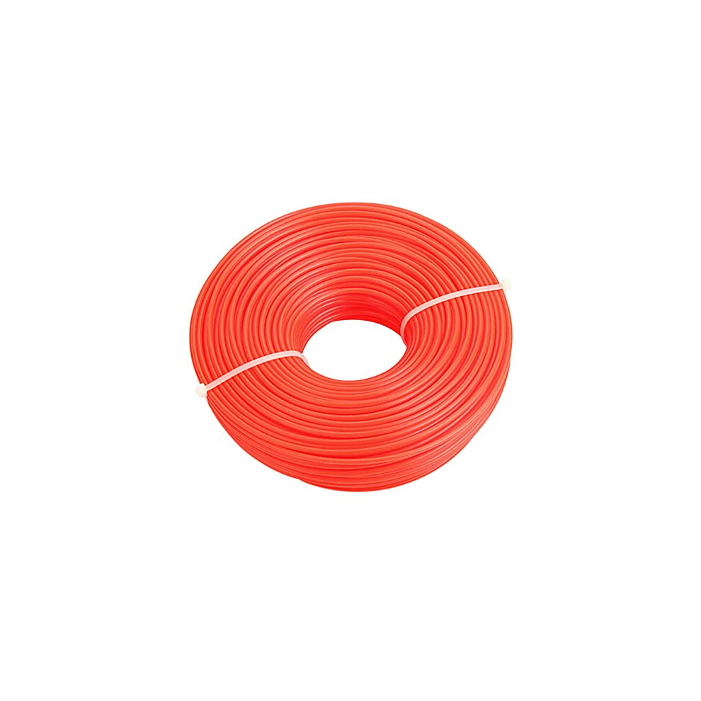 Strimmer Wire Heavy Duty, Strimmer Line Cord 2 mm x 50 m Nylon Round Grass Petrol Trimmer Line for Garden Grass Trimmer Electric Trimmers - Red