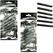 12 Pieces Graphite Material Sticks Square Compressed Charcoal Sticks Drawing Pencils Set for DIY Drawing Crafts, Sketching, Shading, Beginners and