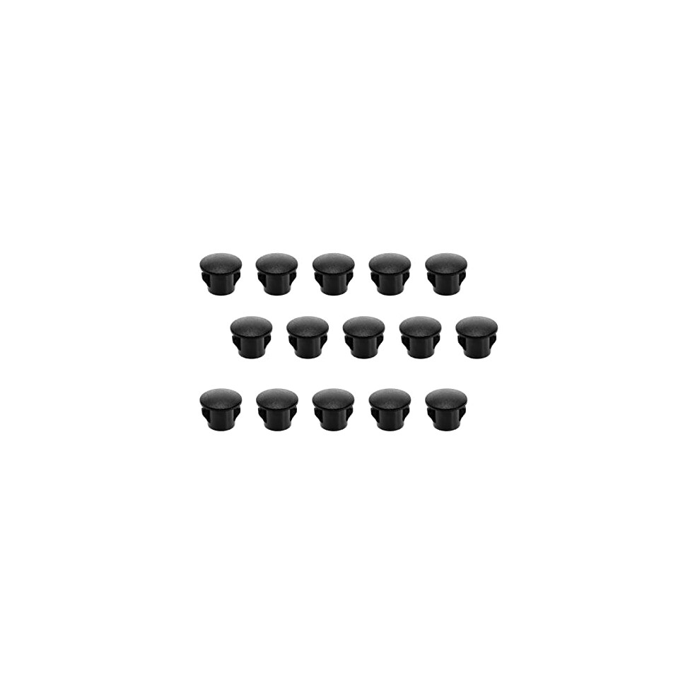 100Pcs Hole Plugs Black Plastic 7Mm Snap In Locking Hole Tube 7Mm Steel Furniture Fencing Post Pipe Insert End Caps For Cupboards Wardrobes Cabinets 4895243515307