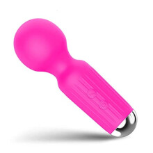 Mini Vibrator Massager with 20 Vibration Modes. Waterproof, Rechargeable, Cordless USB. Portable Deep Tissue Hand Held Massager. Pink Colour