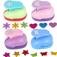 4 Pcs Crafts Punch Set, Craft Hole Punch Butterfly Star Heart snowflake Embossing Device, Scrapbooking Punches for Creatively Kids Artwork Greeting