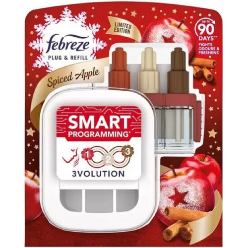 Febreze Febreze 3Volution Plugin Starter Unit/Kit &  20ml Refill - Spiced Apple