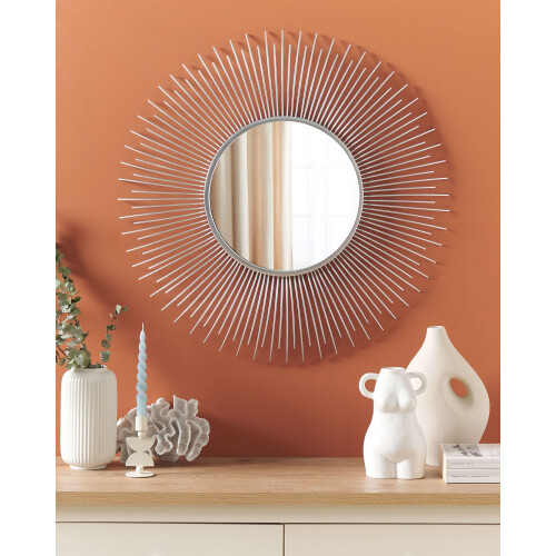Beliani Wall Mirror CILLY 80 cm 80 cm Metal Silver 1