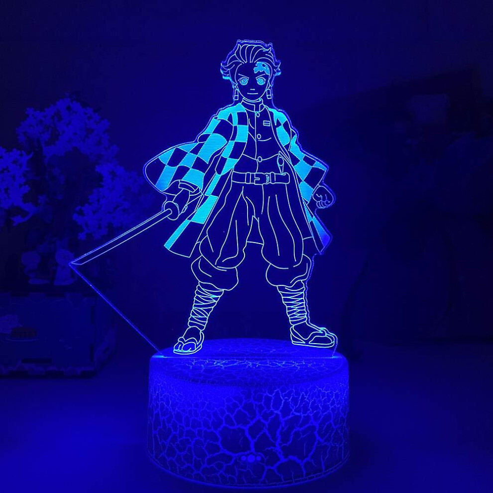 Wekity 3d Night Light Kimetsu No Yaiba Tanjiro Kamado Figure Led Night Light For Kids Bedroom Decor Nightlight Child Desk 3d Lamp Demon Slayer Gift
