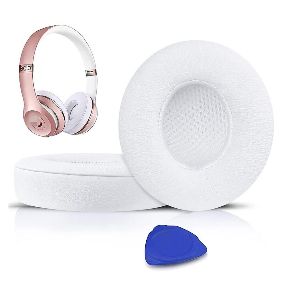 White (White) Earpads Cushions Replacement Compatible With Beats Solo 2