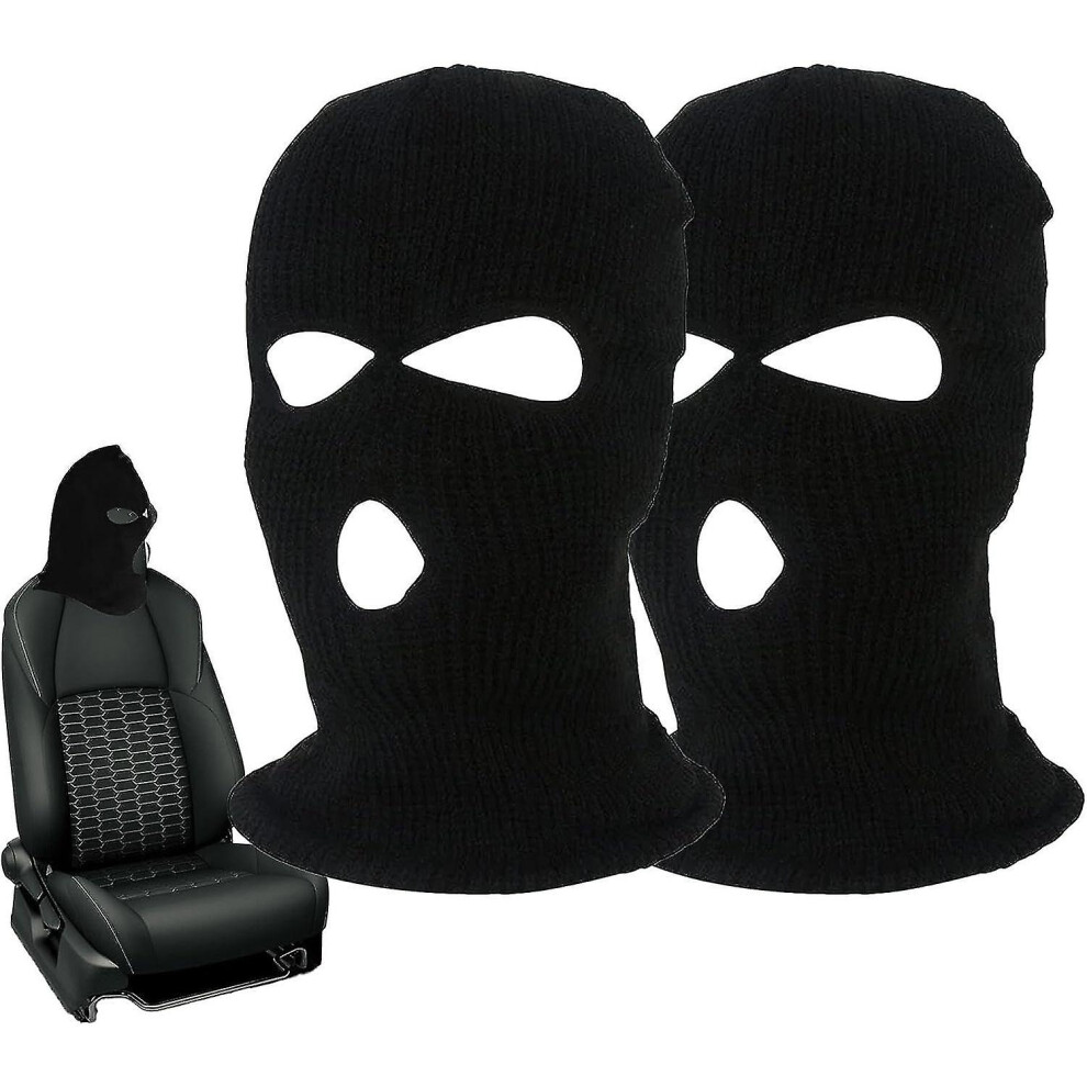 (Black) Universal Car Headrest Cover, 2Pcs Personalized Funny Hat For Car Seat Headcover, Halloween Car Front Seat Head Rest Protector Cover Black 5413367816378