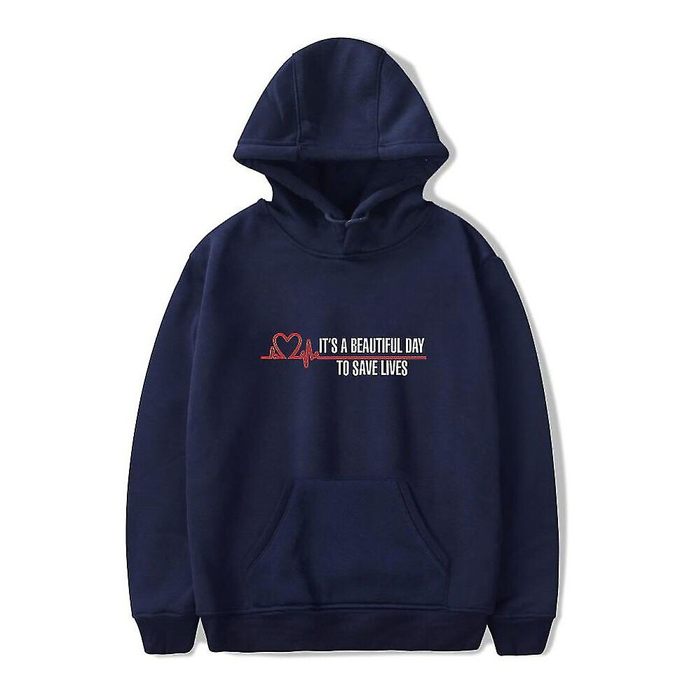 (Blue, XL) Grey's Anatomy American Drama Intern Hoodie Pullover Graphic Print Hoodies X