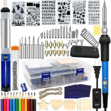 Wood Burning Kit 95pcs,  Soldering Pyrography Pen With Adjustable On-off Switch Control Temperature Wood Burning Tool For Embossing/carving/soldering