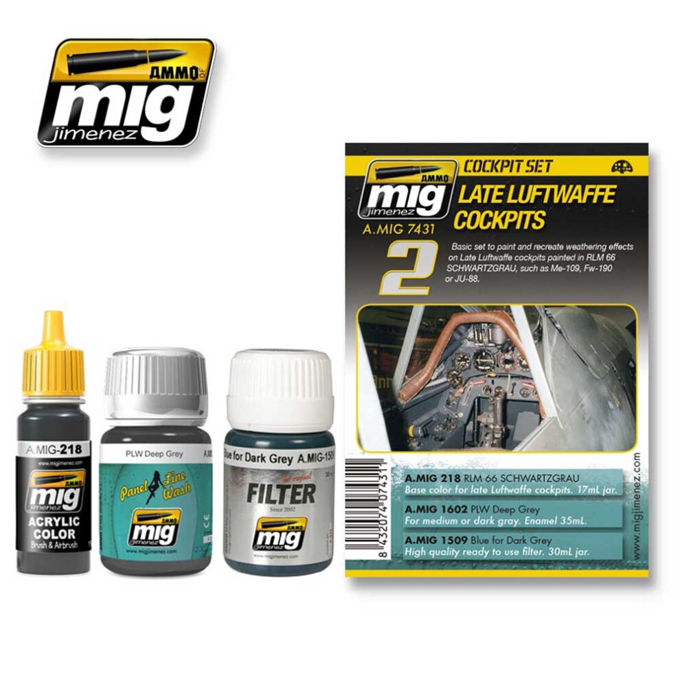 Mig Ammo By Late Luftwaffe Cockpit Weathering Set For Model Kits 7431