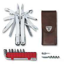 Monitoimityökalu - VICTORINOX - Swiss Tool Spirit X PLUS - 35 toimintoa - Nahkakotelo - Kompakti