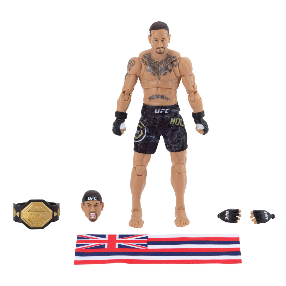 Ultimate Series Limited Edition Max Holloway, 6 Inch Collector Action Figure - Includes Alternate Head and Gloved Hands, Fight Shorts, Belt and